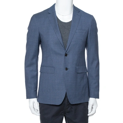 Pre-owned Burberry Navy Blue Wool Classic Blazer S