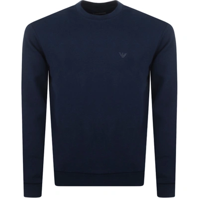 Armani Collezioni Emporio Armani Crew Neck Logo Sweatshirt Navy