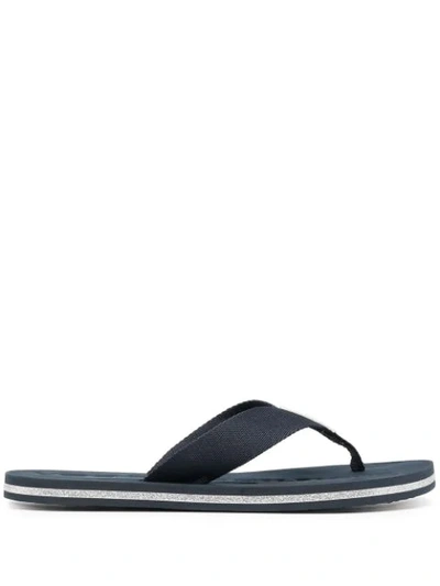 Tommy Hilfiger Logo Detail Flip Flops In Blue