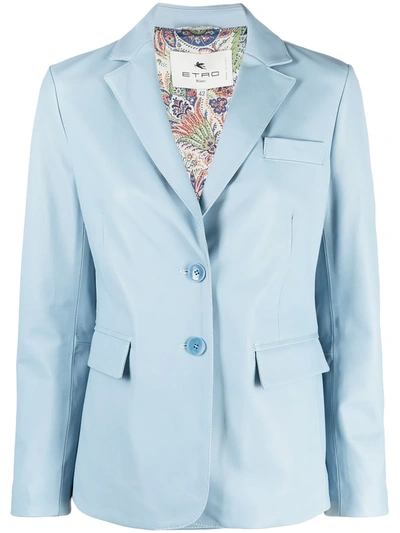 Etro Single-breasted Blazer In Blue