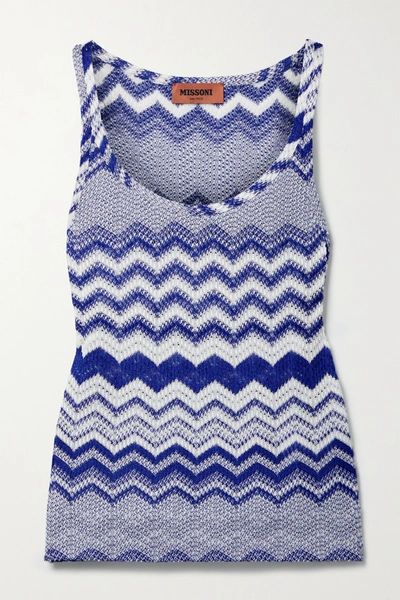 Missoni Wave Pattern Knit Top In Blue
