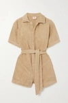 TERRY BELTED COTTON-TERRY PLAYSUIT
