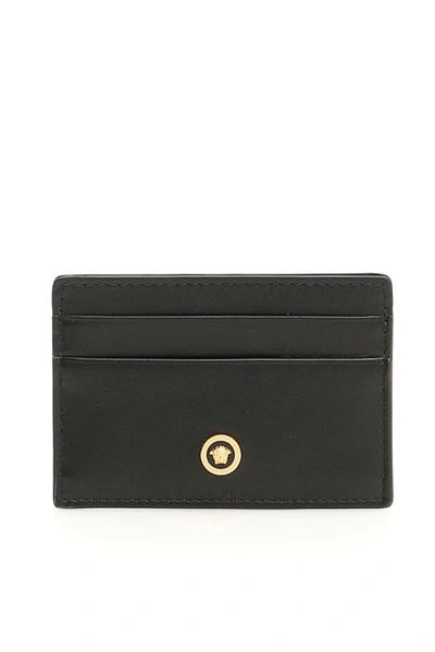 Versace Leather Cardholder In Black