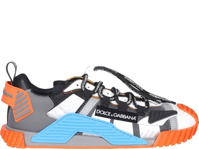 Dolce & Gabbana Kids' Ns1 Sneakers In Grey,orange,blue