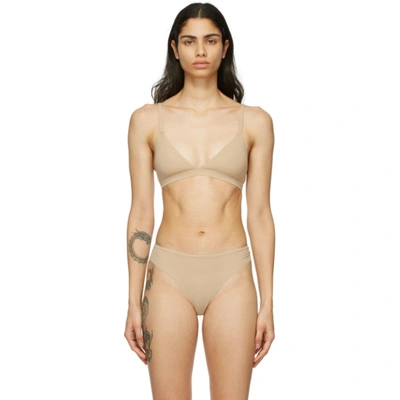 Skims Beige Fits Everybody Triangle Bra In Clay