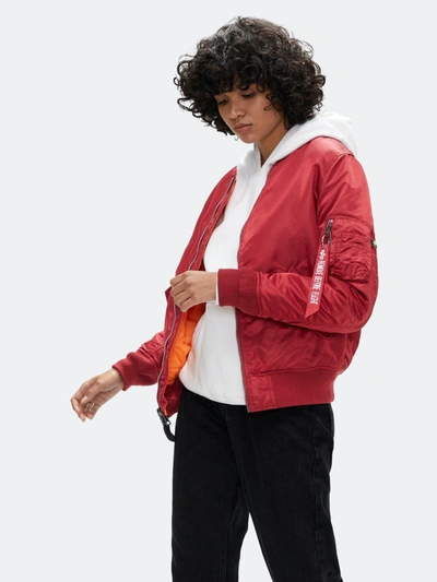 Alpha Industries Ma-1 Bomber Jacket W In Red