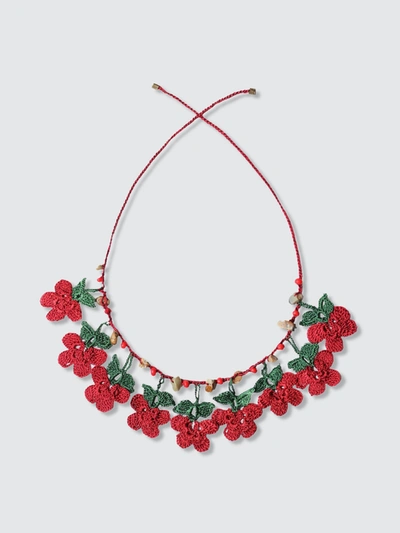 Secret Language Eggue Beaded Necklace In Red