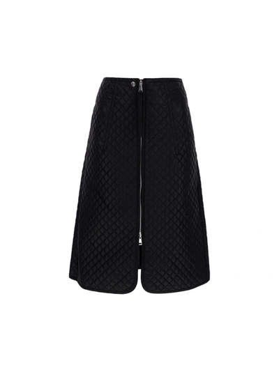 Moncler Quilted Nylon Skirt In Black