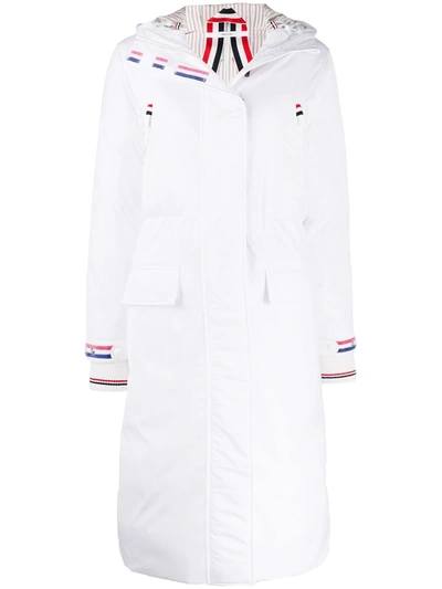 Thom Browne Down-filled A-line Hooded Parka In 100 White
