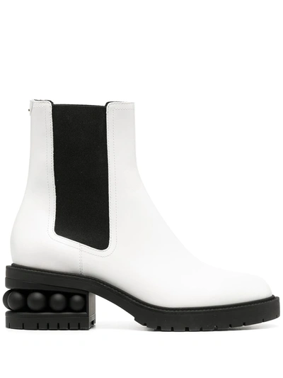 Nicholas Kirkwood 35mm Casati Leather Chelsea Boots In White