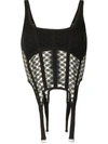 DION LEE CROCHETED LACE CORSET