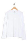 90 Degree By Reflex Crew Neck Long Sleeve T-shirt In White