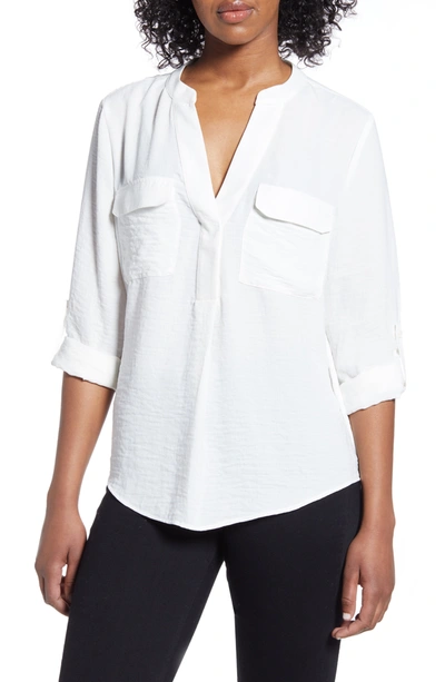 Vince Camuto Matte Rumple Blouse In Pearl Ivory