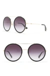 Gucci 56mm Round Sunglasses In Black In Black