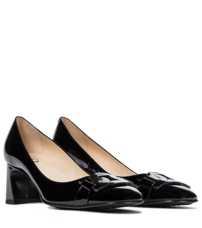 Tod's Slide Pumps In Patent Leather In Black