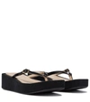 Jacquemus Les Tatanes Lin Leather Platform Flip Flops In Black