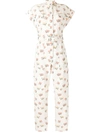 Rebecca Vallance Hadi Belted Floral-print Cotton-twill Jumpsuit In Neutrals