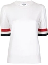 Thom Browne Short-sleeve Merino Jumper In White