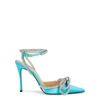 MACH & MACH MACH & MACH 110 TURQUOISE CRYSTAL-EMBELLISHED SATIN PUMPS,3981105