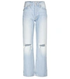 Re/done Loose High-rise Straight Jeans In Blue