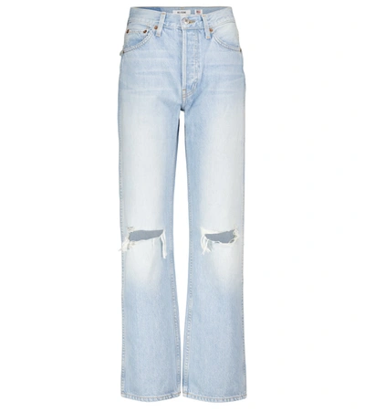 Re/done Loose High-rise Straight Jeans In Multi