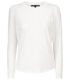 Veronica Beard Mason Long Sleeve T-shirt In White