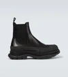 Alexander Mcqueen Tread Slick Leather Chelsea Boots In Black
