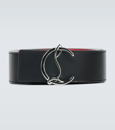 Christian Louboutin Cl Logo Leather Belt In Red