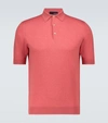 LARDINI KNITTED COTTON SHORT-SLEEVED POLO,P00530757