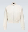 Prada Garment-dyed Cotton Bomber Jacket In Neutrals
