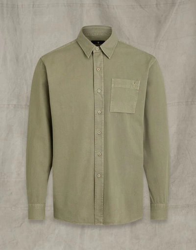 Belstaff Burstock Twill Shirt In Green