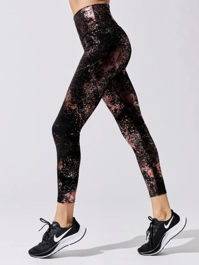 Carbon38 Art Foil High Rise 7/8 Legging In Black,pink