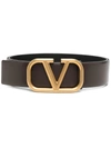 Valentino Garavani Vlogo Signature Calfskin Belt In Brown