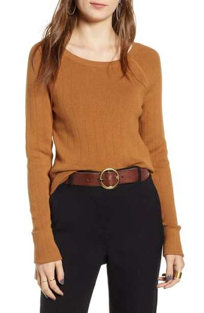 Treasure & Bond Variegated Rib Sweater In Tan Dale