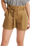 Madewell Paperbag Waist Shorts In Classic Desert