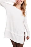 Free People North Shore Thermal Knit Tunic Top In Painted White