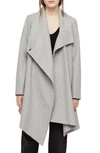 Allsaints City Monument Wool Blend Coat In Grey Marl