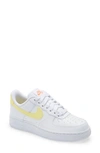 Nike Air Force 1 Low '07 "white/light Citron" Sneakers In White/multi