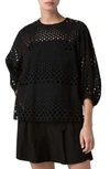 AKRIS PUNTO COTTON EYELET BLOUSE,167703007306009