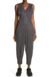 Issey Miyake Sleeveless Jumpsuit In Grey