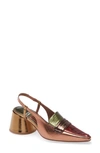 Jeffrey Campbell Ferway Slingback Loafer Pump In Bronze Metallic Multi