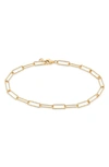 Monica Vinader Gold Plated Vermeil Silver Alta Textured Chain Bracelet In Yellow Gold