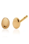 Monica Vinader Gold Plated Vermeil Silver Nura Mini Nugget Stud Earrings In Yellow Gold