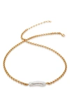 MONICA VINADER NURA BIWA PEARL CHARM NECKLACE,GP-NK-NRBP-PRL