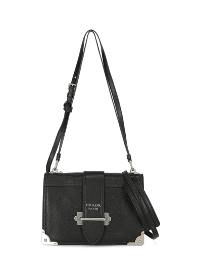Prada Large Soft Cahier Shoulder Bag In Black