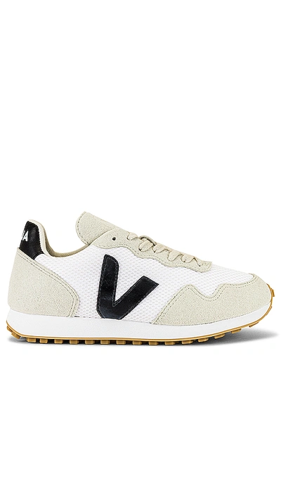 Veja Mixed Leather Trainer Sneakers In White