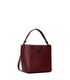 Tory Burch Mcgraw Small Bucket Bag In Claret