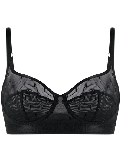 Wolford Polka-dot Embroidered Bra In Black