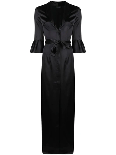 La Perla Exotique Flared-cuffs Dressing Gown In Black