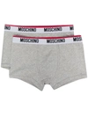Moschino Logo Waistband Boxer Set In Grey